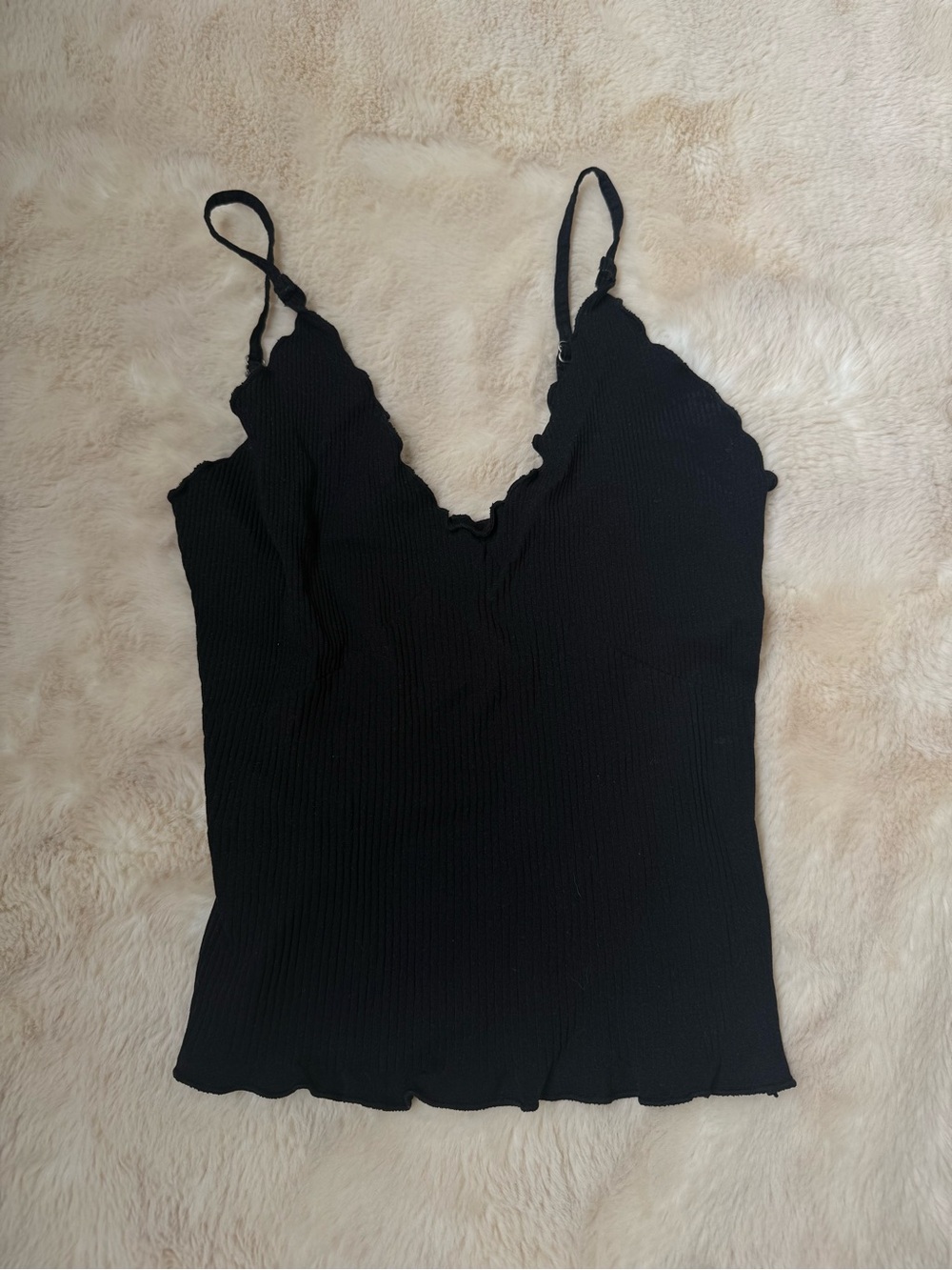 Free People Intimately Ribbed Scallop Trim Tank -